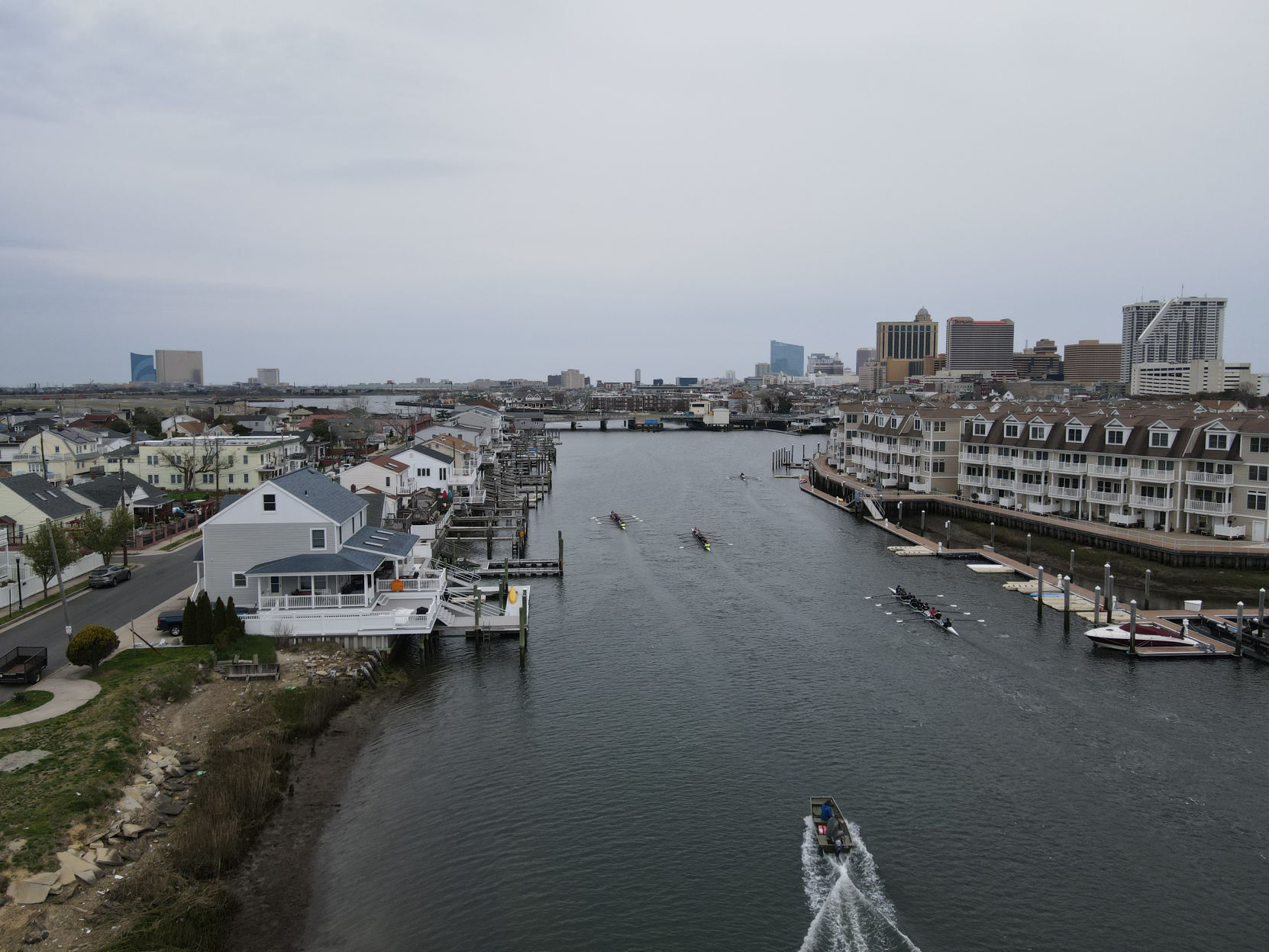 Drone footage of Atlantic City's Inside Thorofare